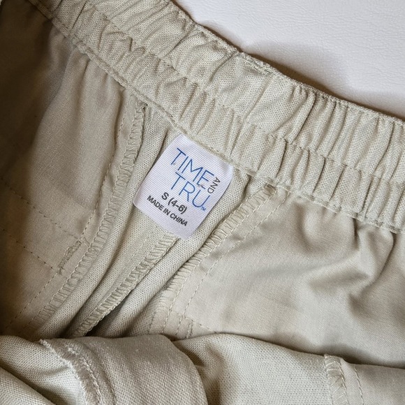 NWT New high rise linen blend womens shorts Time and Tru 5 inch inseam - Picture 7 of 9